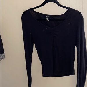 long sleeve black top